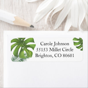 Tropical Leaf Return Address Label