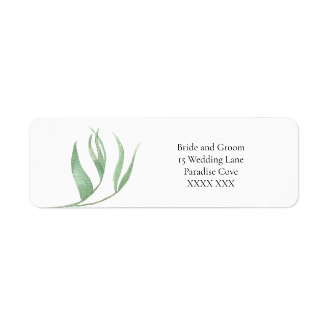 Tropical Leaf Return Address Label (Front)