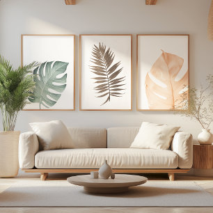 Tropical Leaf Set – Japandi Minimalist – Wall Art