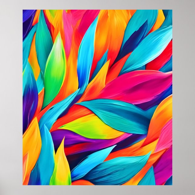 Tropical Leaf Tapestry Painting Poster (Front)