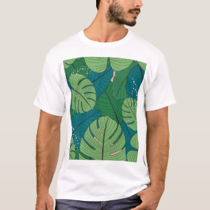 Tropical Leaf Tapestry: Vintage Verdure T-Shirt