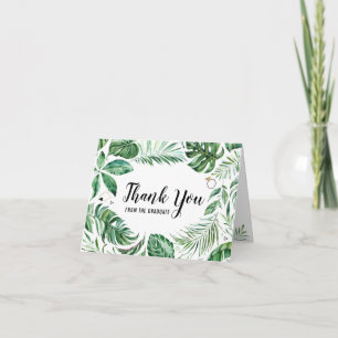 Tropical Leaf Thank You From The Graduate Card