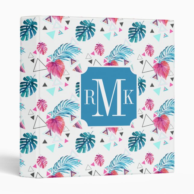 Tropical Leaf Triangle Pattern Binder (Front/Spine)