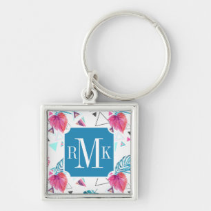 Tropical Leaf Triangle Pattern Keychain