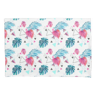 Tropical Leaf Triangle Pattern Pillowcase
