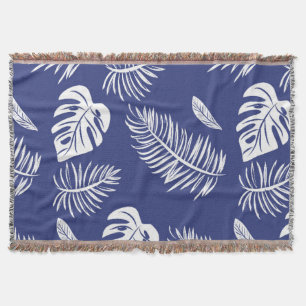 Tropical leaves 15 throw blanket
