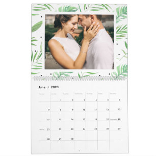 Tropical Leaves 2020 Editable Year Photo Calendar