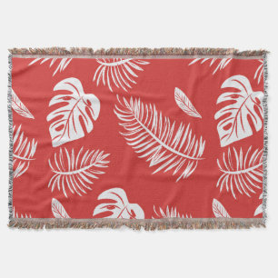 Tropical leaves 20 throw blanket