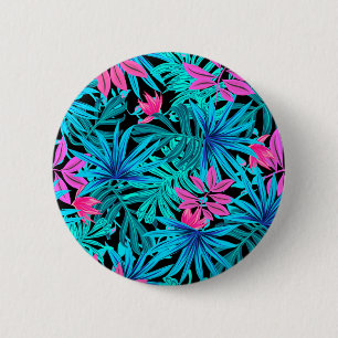 Tropical Leaves 2 Inch Round Button