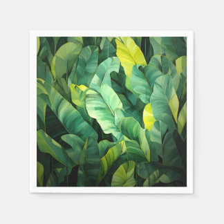 Tropical Leaves Abstract Botanical Jungle Nature Napkin