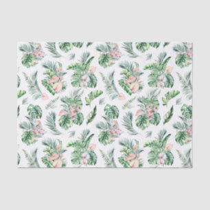 Tropical Leaves and Flowers Botanical Tissue Paper