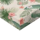 Tropical Leaves and Flowers Jungle Pattern  Faux Canvas Print (Corner)