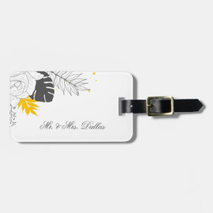 Tropical Leaves And Flowers  Luggage Tag