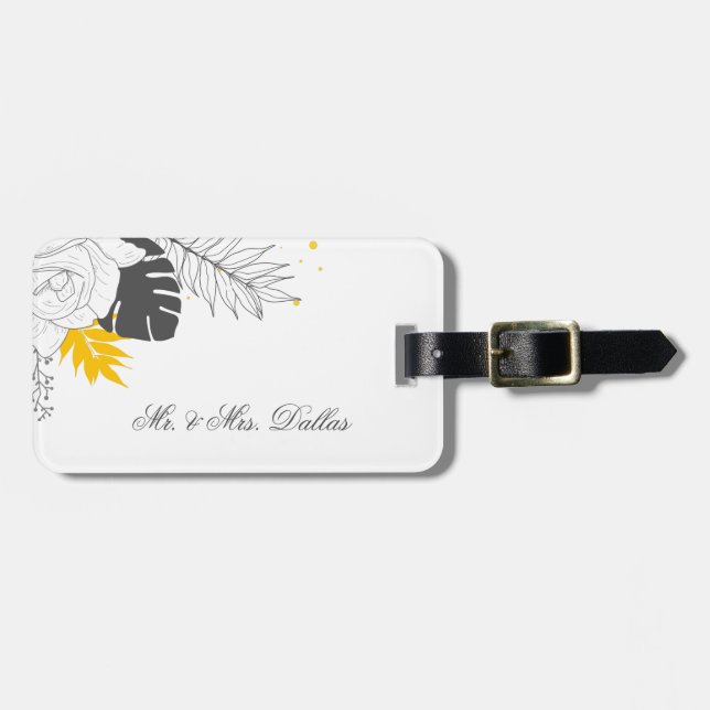 Tropical Leaves And Flowers  Luggage Tag (Front Horizontal)