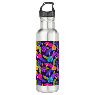 Tropical Leaves and Flowers Pattern-23857 710 Ml Water Bottle