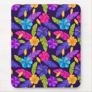 Tropical Leaves and Flowers Pattern-23857 Mouse Pad