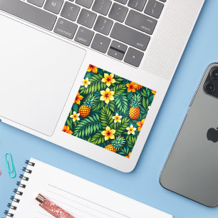 Tropical leaves and pineapple pattern