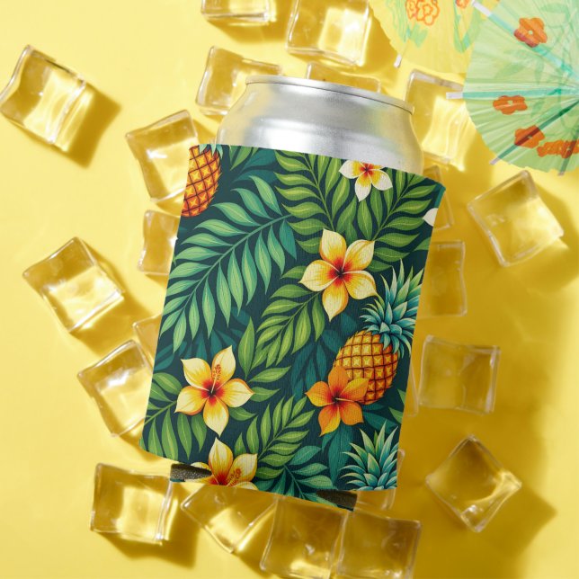 Tropical leaves and pineapple pattern can cooler (In Situ Summer)