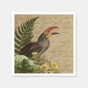 Tropical Leaves and Toucan Napkin