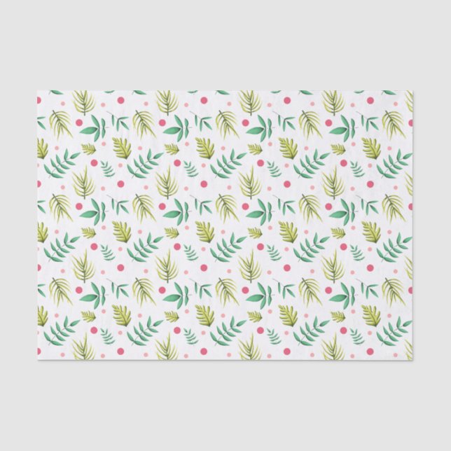 Tropical Leaves Baby Shower Tissue Paper (Front)