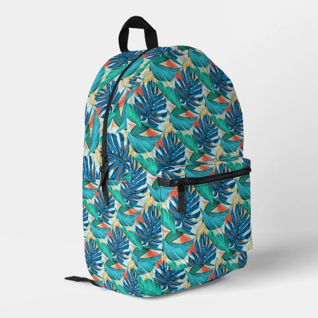 Tropical Leaves Backpack (Back Corner Left)