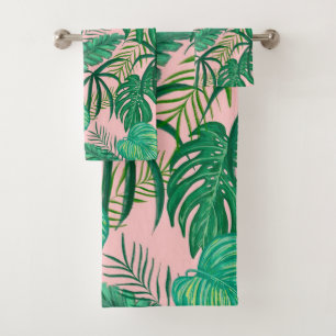 Tropical Leaves Bath Towel Set