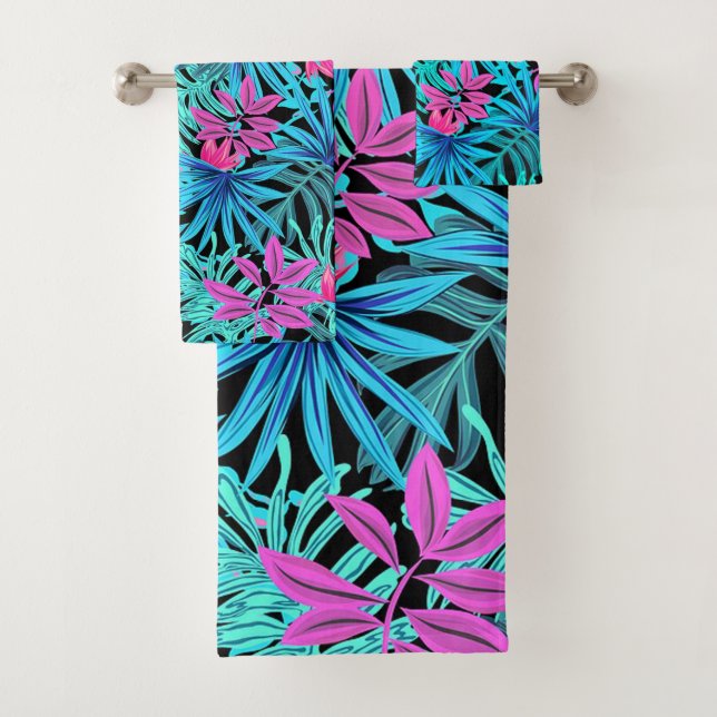 Tropical Leaves Bath Towel Set (Insitu)