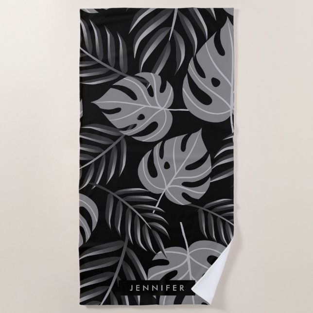 Tropical Leaves Beach Towel (Front)