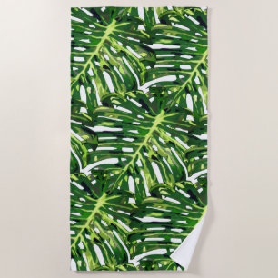 Tropical Leaves Beach Towel