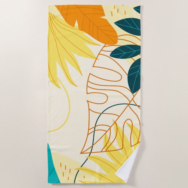 Tropical Leaves Beach Towel (Front)