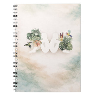 Tropical Leaves & Birds Aesthetic Design  Notebook