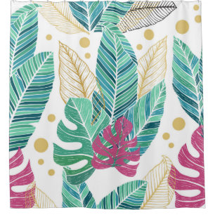 Tropical leaves. Botanical seamless pattern. Vinta