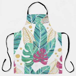 Tropical leaves. Botanical seamless pattern. Vinta Apron