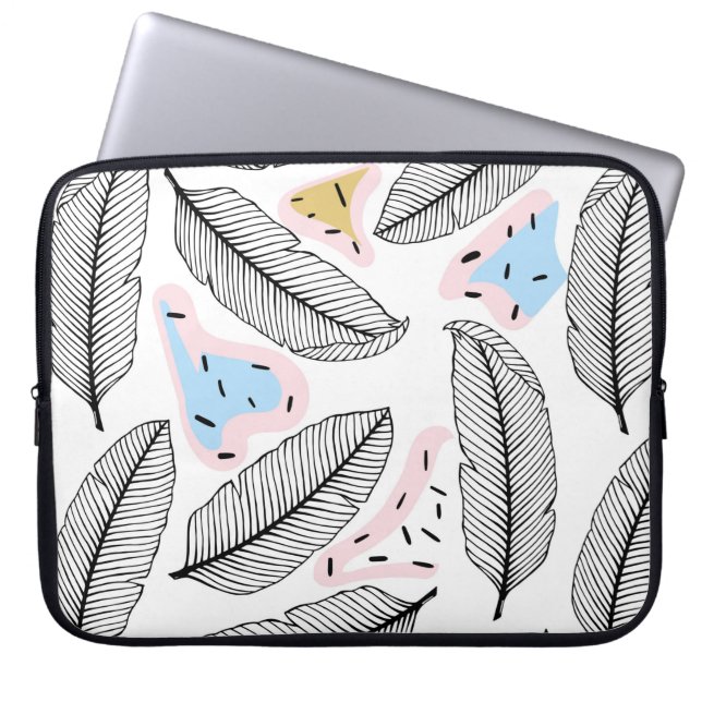 Tropical leaves. Botanical seamless pattern. Vinta Laptop Sleeve (Front)