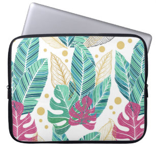 Tropical leaves. Botanical seamless pattern. Vinta Laptop Sleeve