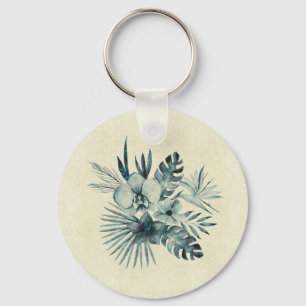 Tropical leaves bouquet keychain