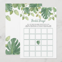 Tropical Leaves | Bridal Shower Bingo Game