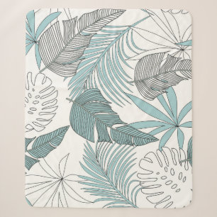 Tropical Leaves: Bright Seamless Trend Sherpa Blanket