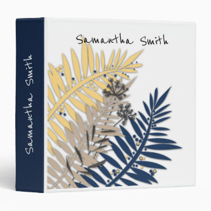 Tropical leaves cartoon abstract in beige colors binder