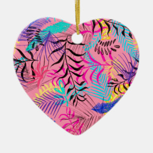 Tropical Leaves Ceramic Ornament
