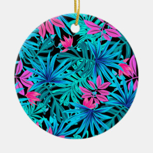 Tropical Leaves Ceramic Ornament