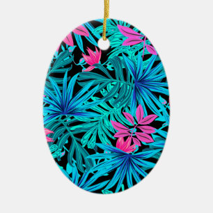 Tropical Leaves Ceramic Ornament