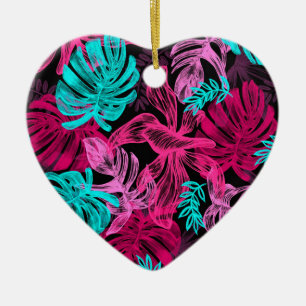 Tropical Leaves Ceramic Ornament