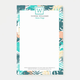 Tropical leaves collage post-it notes