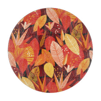 Tropical Leaves: Colourful Geometric Foliage. Cutting Board