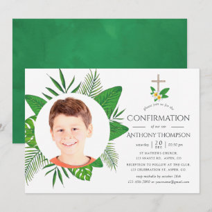 Tropical Leaves Confirmation Invitation