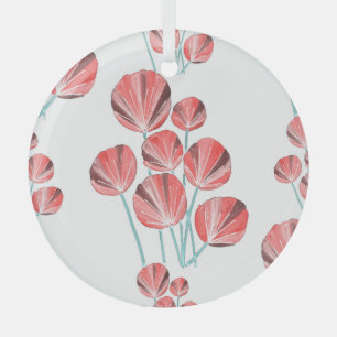 Tropical Leaves: Creative Hand Drawn Pattern Glass Ornament