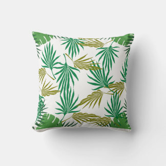 Tropical leaves cushion