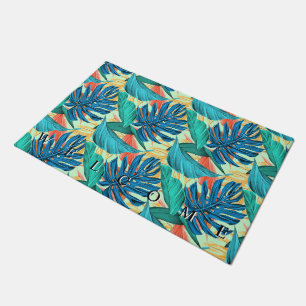 Tropical Leaves Doormat - Welcome