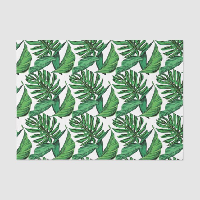 Tropical Leaves Drawing Scrapbookg Decoupage Tissue Paper (Front)